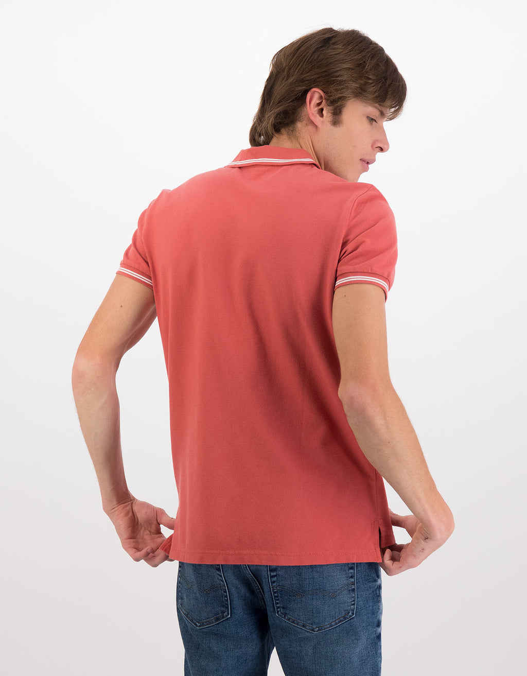 Camiseta Polo de Pique Slim Fit Ae - Rojo 1165_9150_655_ob