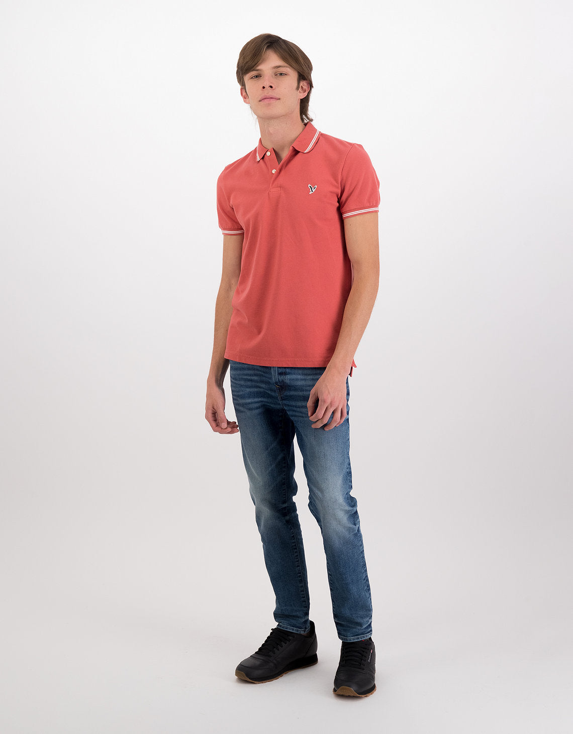Camiseta Polo de Pique Slim Fit Ae - Rojo 1165_9150_655_of