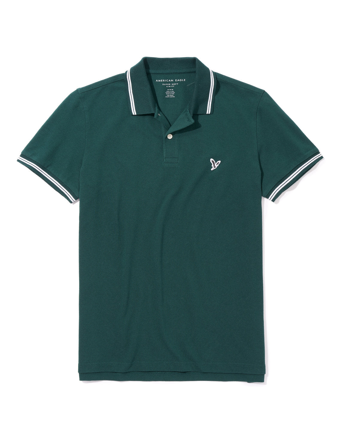Camiseta Polo de Pique Slim Fit Ae - Verde 1165_9150_788_f