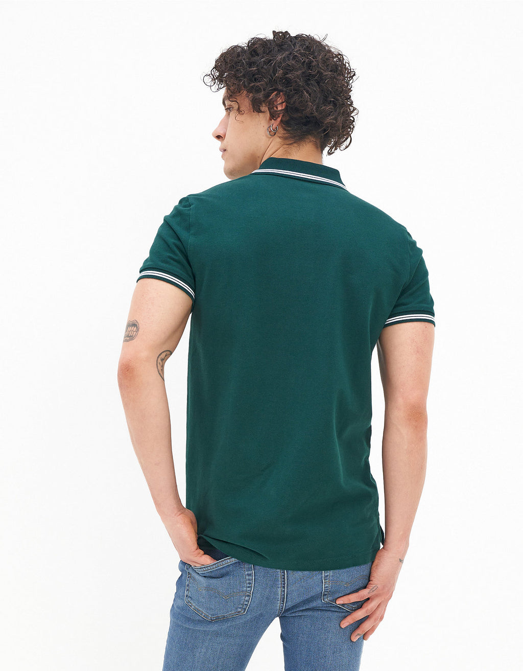 Camiseta Polo de Pique Slim Fit Ae - Verde 1165_9150_788_ob