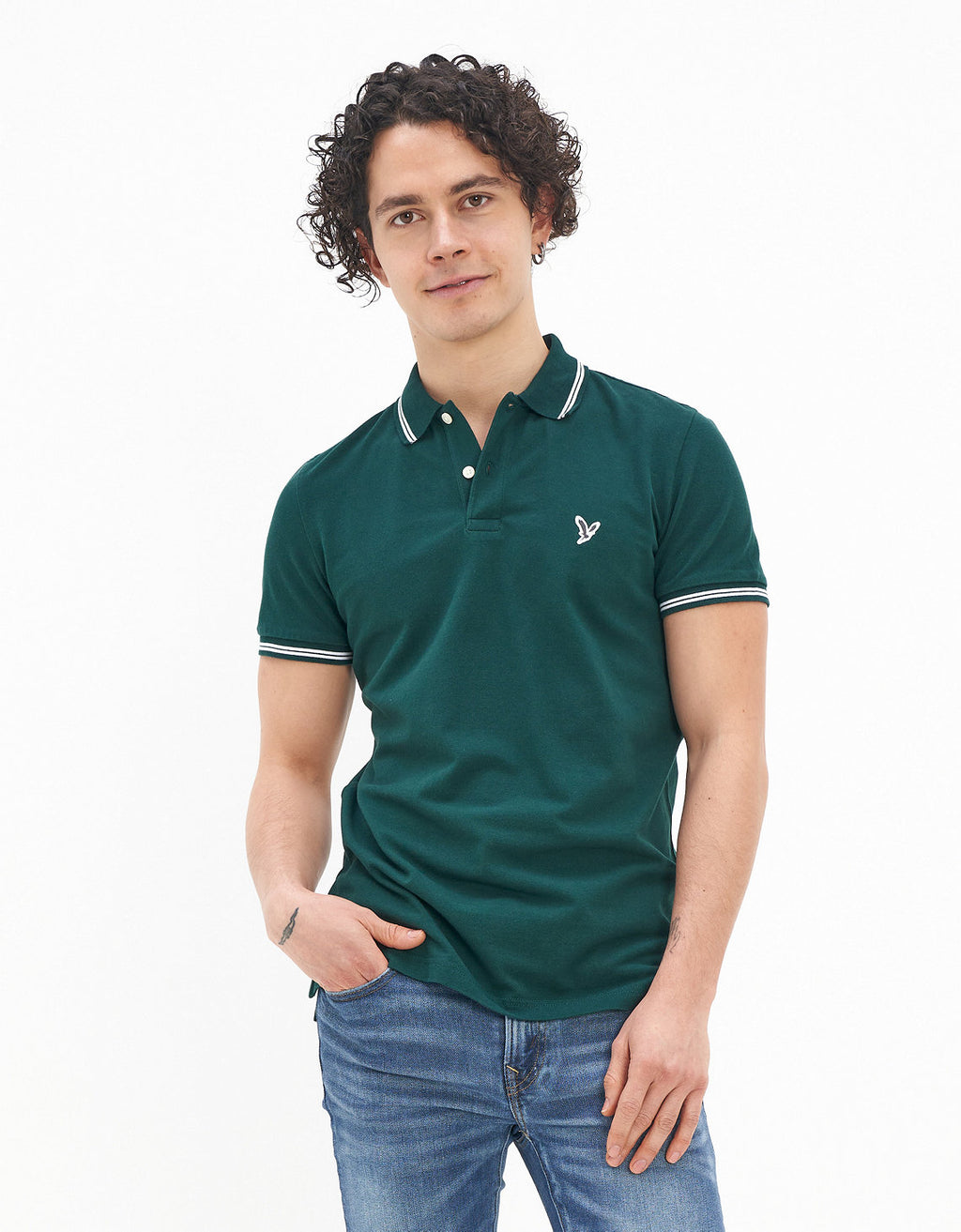 Camiseta Polo de Pique Slim Fit Ae - Verde 1165_9150_788_of