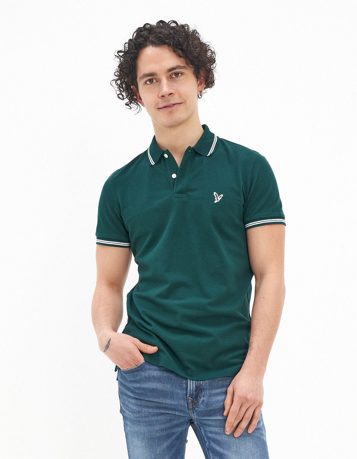 Camiseta Polo de Pique Slim Fit Ae - Verde 1165_9150_788_of