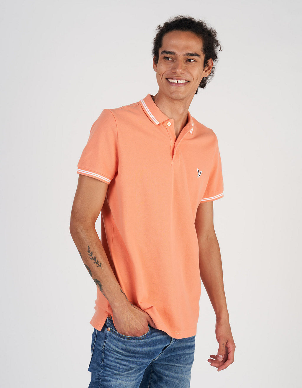 Camiseta Polo de Pique Slim Fit Ae - Naranja 1165_9150_800_of