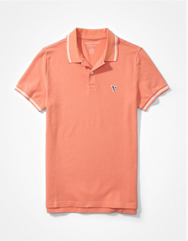 Camiseta Polo de Pique Slim Fit Ae - Naranja