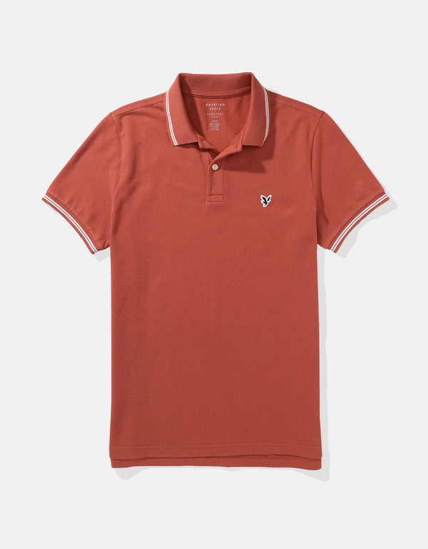 Camiseta Polo de Pique Slim Fit Ae - Café