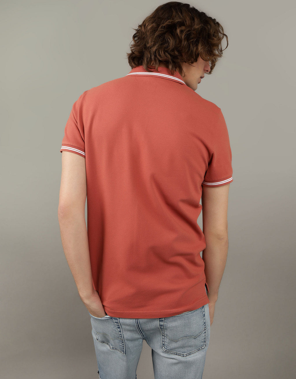Camiseta Polo de Pique Slim Fit Ae - Café 1165_9150_812_ob
