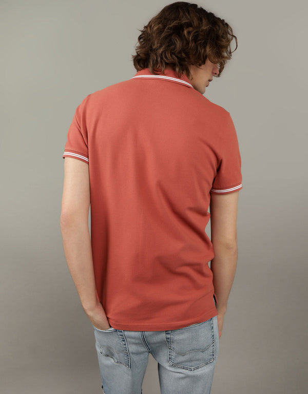 Camiseta Polo de Pique Slim Fit Ae - Café