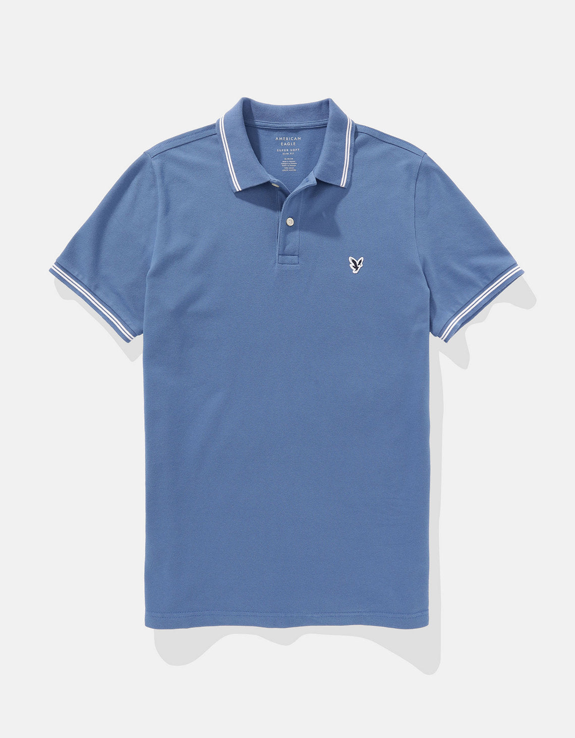 Camiseta Polo de Pique Slim Fit Ae - Azul 1165_9150_911_f