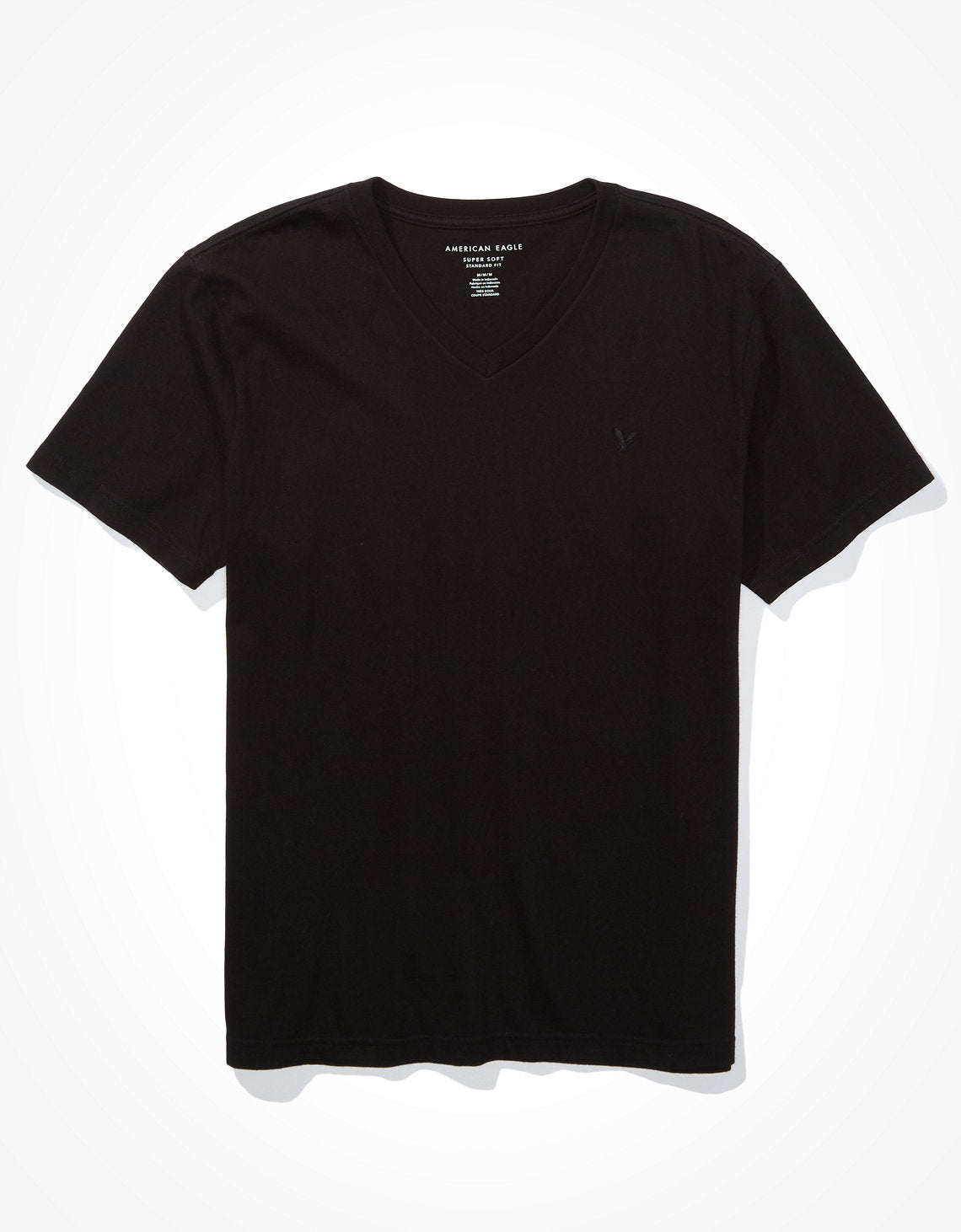 Camiseta Ae súper suave, cuello V - Negro 1177_1541_001_f
