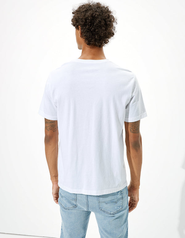 Camiseta Ae súper suave, cuello V - Blanco