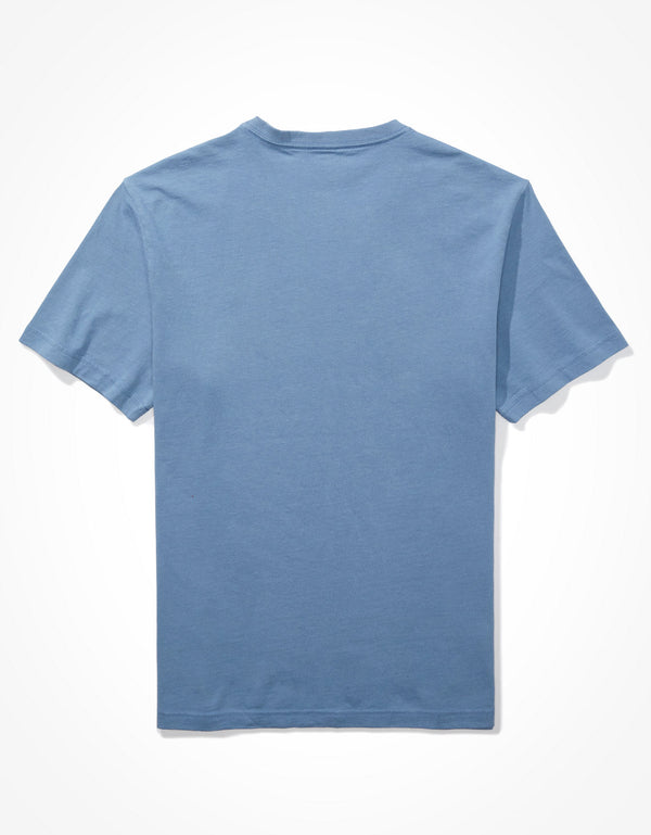 Camiseta Ae súper suave, cuello V - Azul