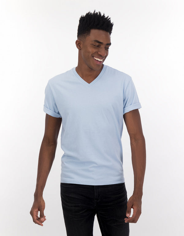 Camiseta Ae súper suave, cuello V - Azul