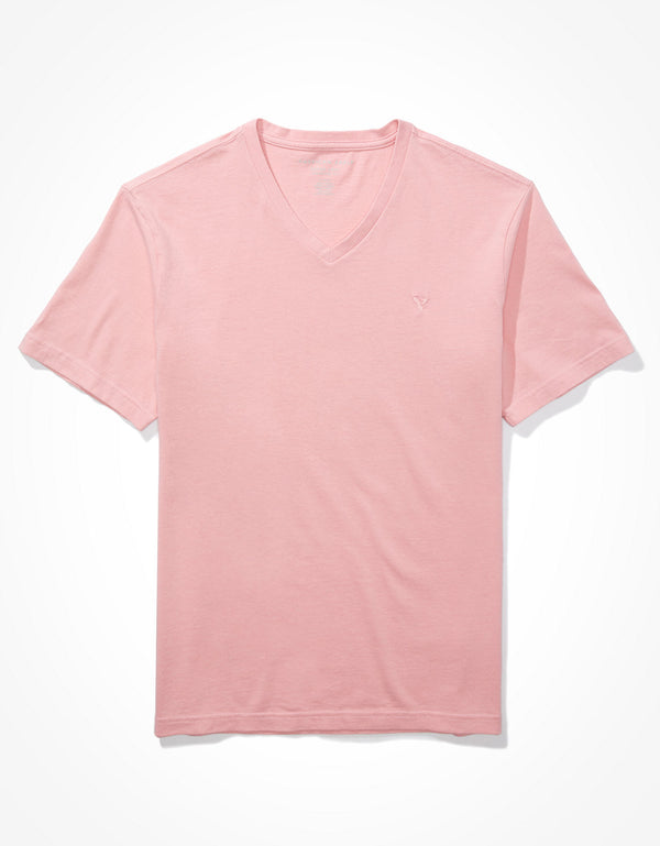 Camiseta Ae súper suave, cuello V - Rosa
