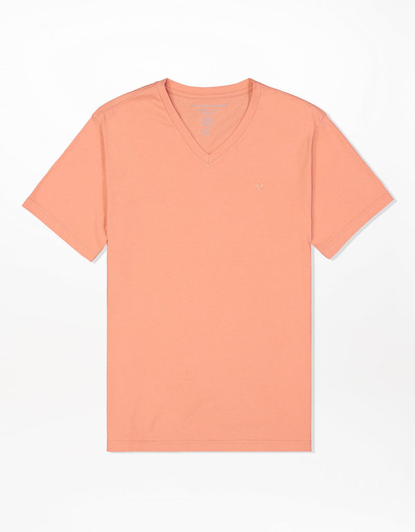 Camiseta Ae súper suave, cuello V - Naranja