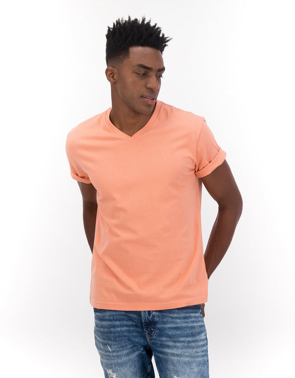 Camiseta Ae súper suave, cuello V - Naranja