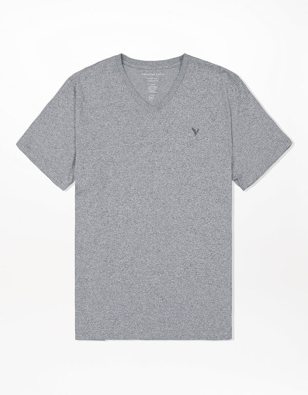 Camiseta con cuello en V de Ae - Gris