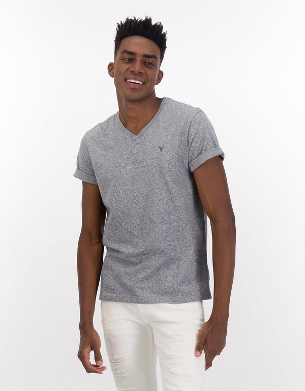 Camiseta con cuello en V de Ae - Gris