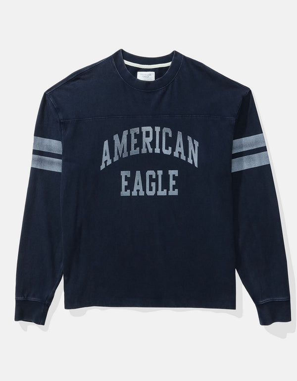 Camiseta Gráfica de Fútbol de Manga Larga Ae - Azul