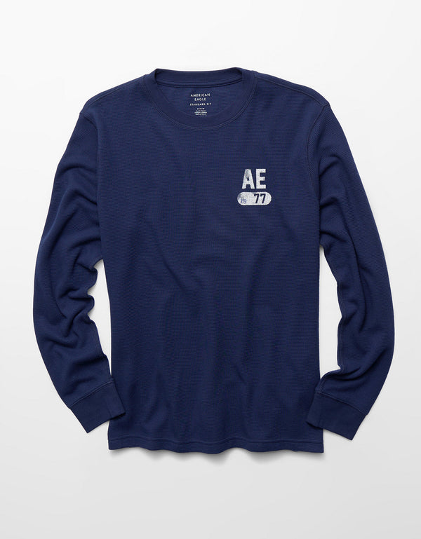 Camiseta Térmica de Manga Larga Ae - Azul