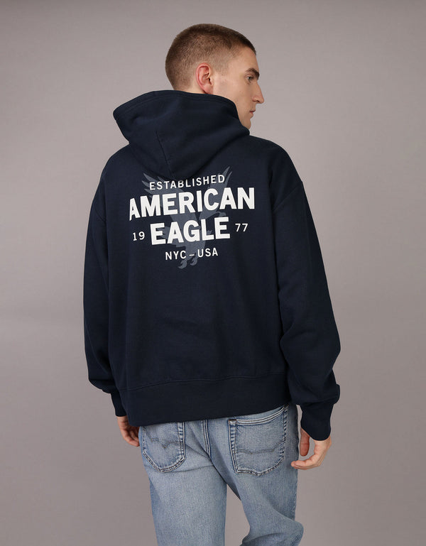 Buzo con Capucha Manga Larga con gráfico Hombre AE - Azul