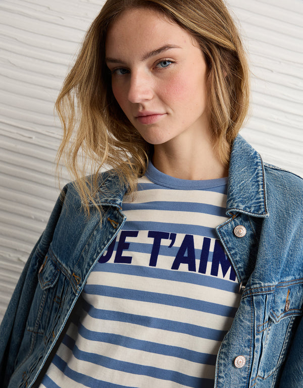 Camiseta Gráfica ExBoyfriend Ae - Azul