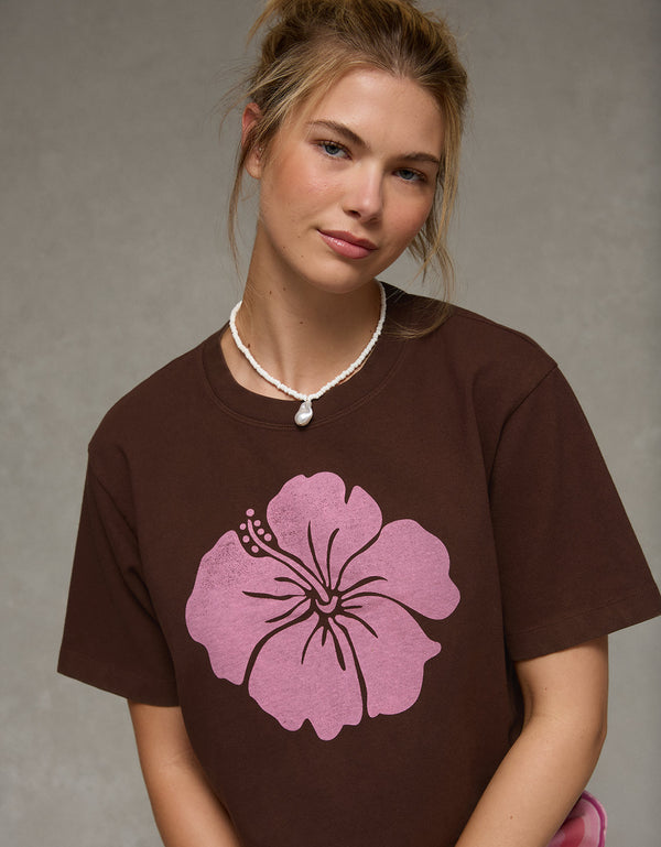 Camiseta Gráfica Ae Boxy - Café