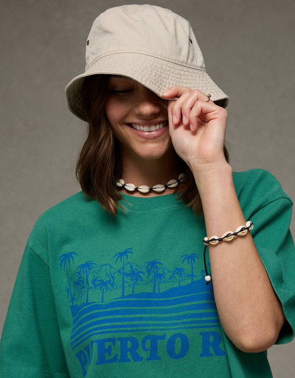Camiseta Gráfica Ae Boxy - Verde