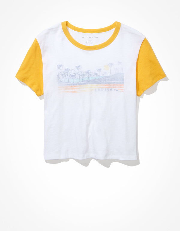 Camiseta AE de cuello redondo gráfica - Blanco