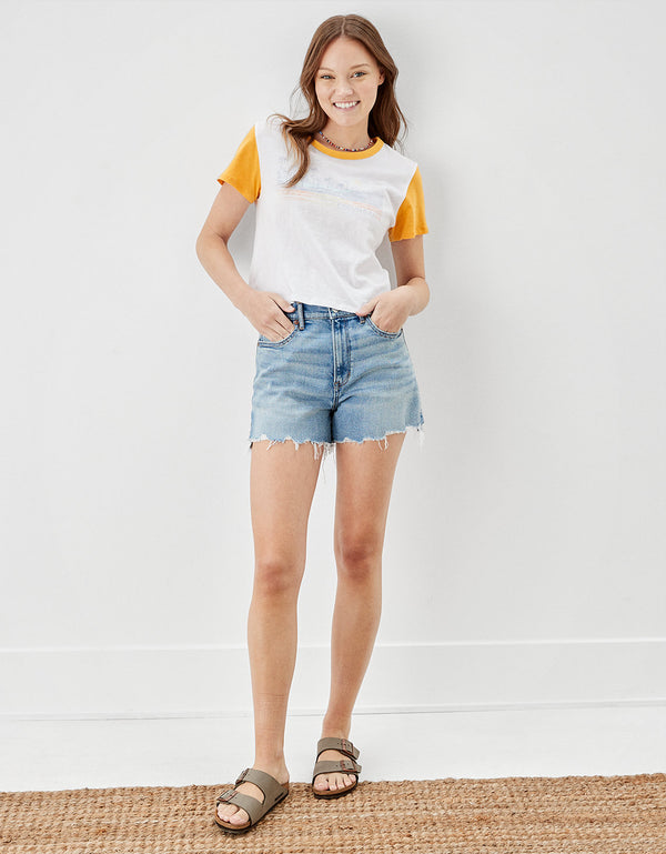 Camiseta AE de cuello redondo gráfica - Blanco