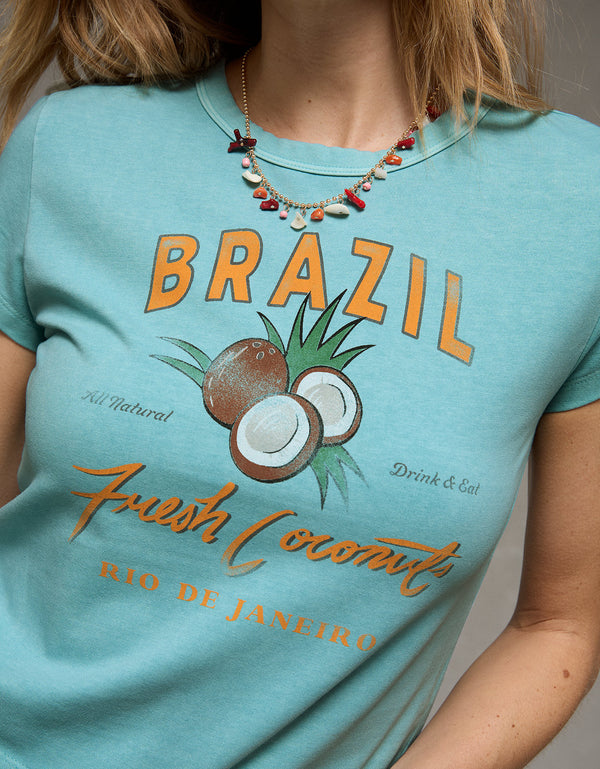 Camiseta gráfica ajustada y recortada de Ae - Azul