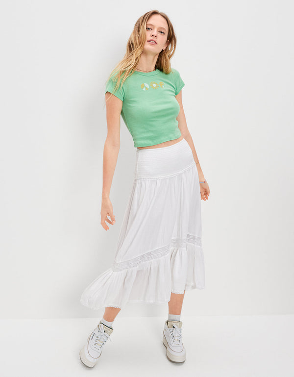 Camiseta cropped Hey Baby Ae - Verde