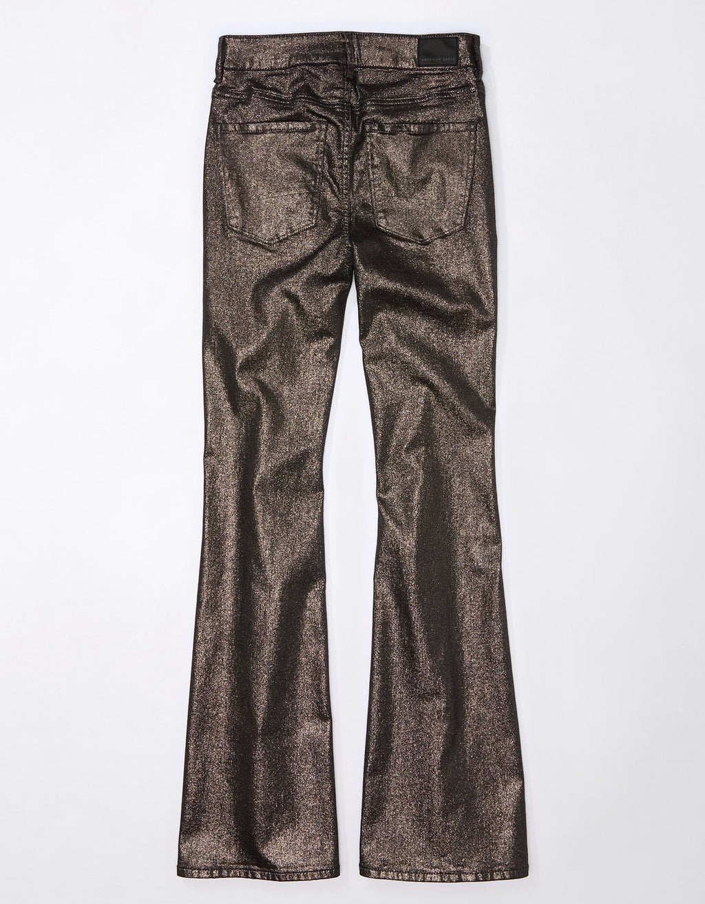 Pantalón AE Flare de cuero vegano con elástico de tiro alto - Plateado 1325_5055_013_b