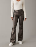 Pantalón AE Flare de cuero vegano con elástico de tiro alto - Plateado 1325_5055_013_of