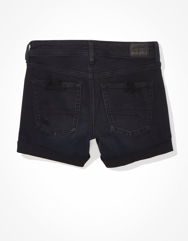 Short AE Ne(x)t Level Denim Midi de tiro bajo - Negro