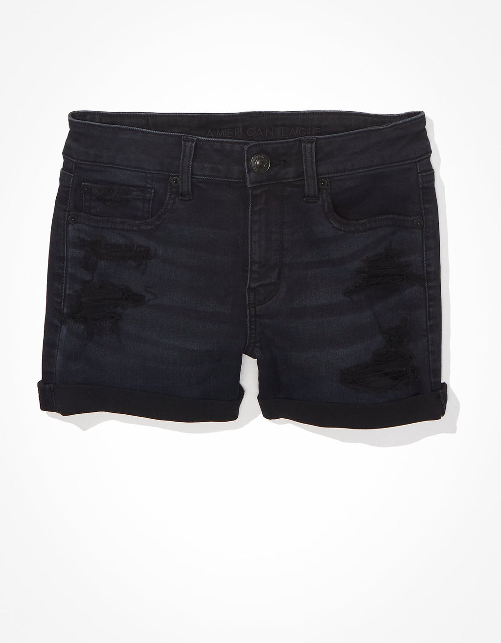 Short AE Ne(x)t Level Denim Midi de tiro bajo - Negro 1332_7045_016_f