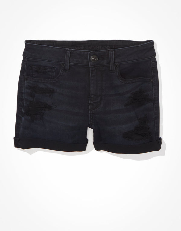 Short AE Ne(x)t Level Denim Midi de tiro bajo - Negro