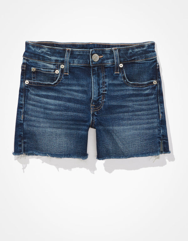 Short Ae midi de mezclilla elástica - Azul