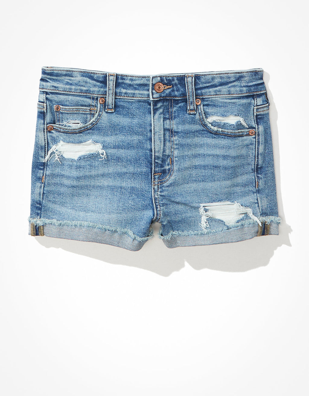 Short AE Stretch Denim de tiro alto - Azul 1333_7011_857_f