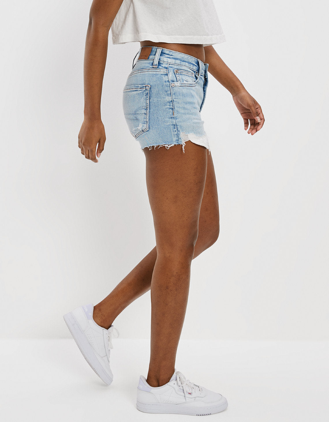 Short súper corto en denim Ae Ne(x)t Level de tiro alto - Azul 1333_7362_893_os