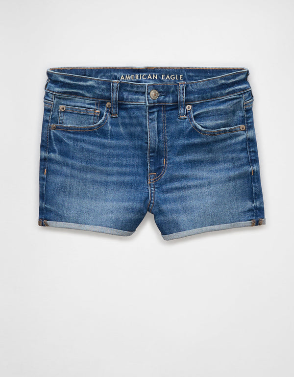 Ae Pantalón Corto Vaquero de Tiro Alto de Siguiente Nivel - Azul