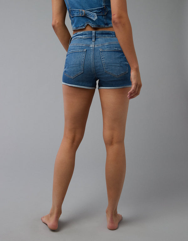 Ae Pantalón Corto Vaquero de Tiro Alto de Siguiente Nivel - Azul