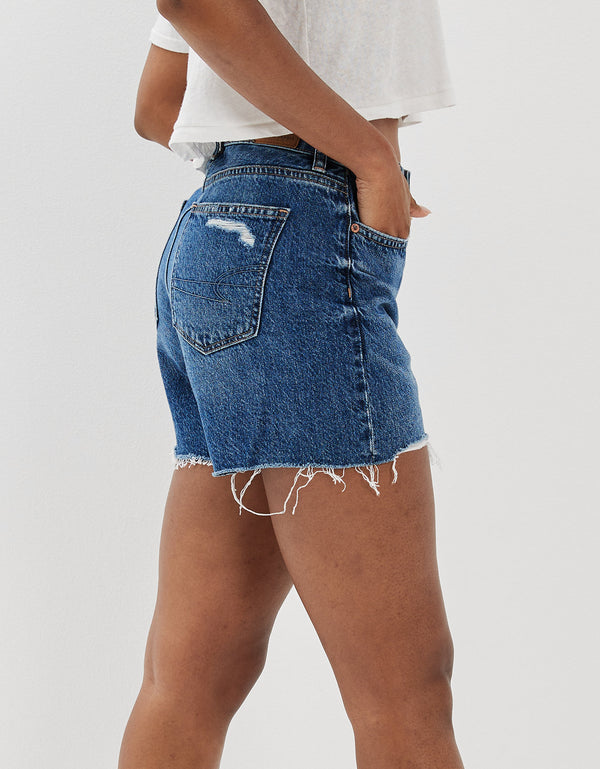 Short AE sueltos mom fit en denim - Azul