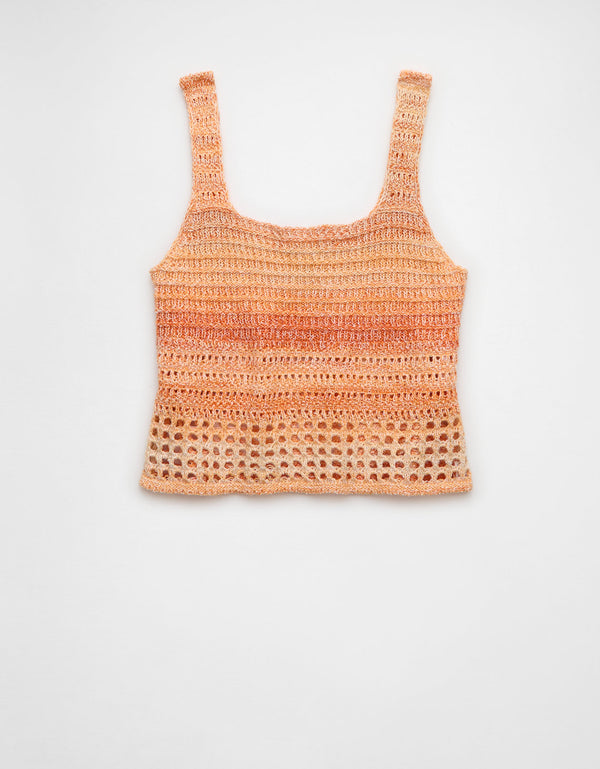 Top de tanque de crochet recortado con tinte espacial de Ae - Naranja