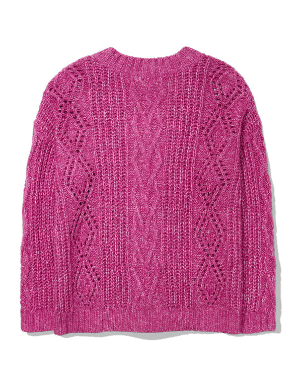 Suéter AE Oversized tejido con cuello en V - Rosa