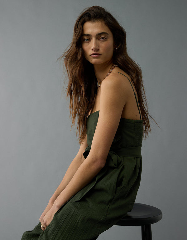 Enterizo Strapless con Cintura Ajustable para Mujer - Verde