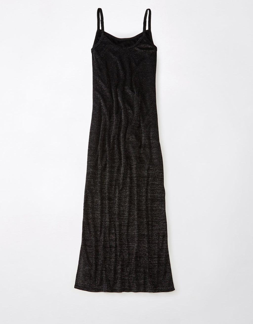 Vestido AE largo de tirantes con efecto de brillos - Negro 1399_7434_001_b