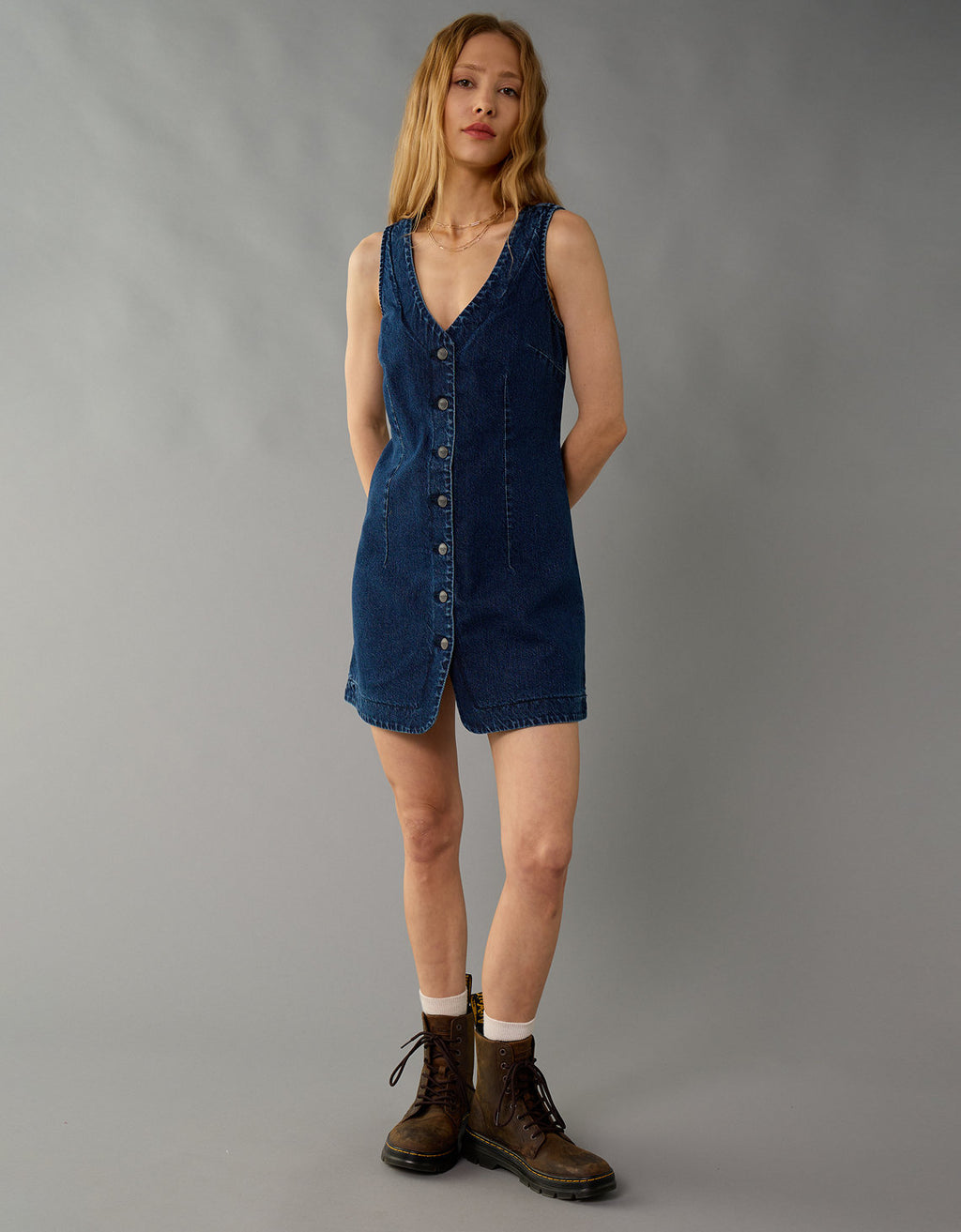 Vestido Mini con Botones al Frente Ae - Generico 1399_8997_936_of