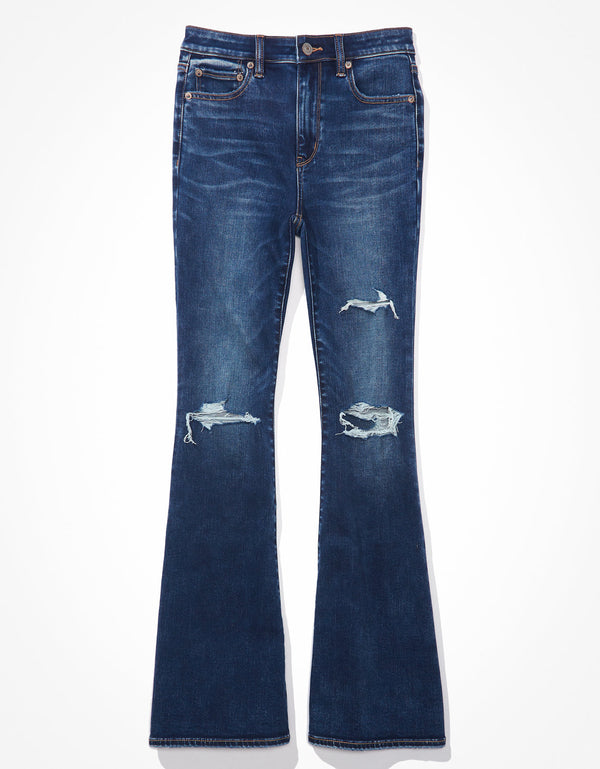Jean Flare con Rotos Tiro Alto Ae - Generico