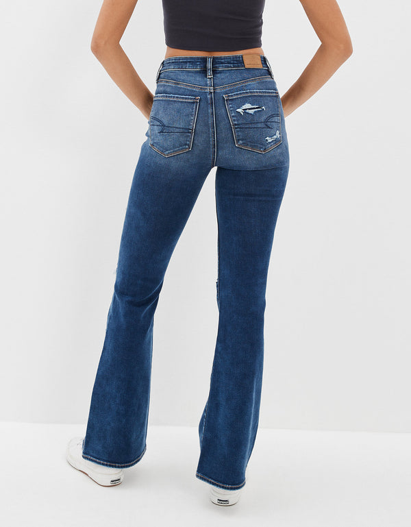 Jean Flare con Rotos Tiro Alto Ae - Generico