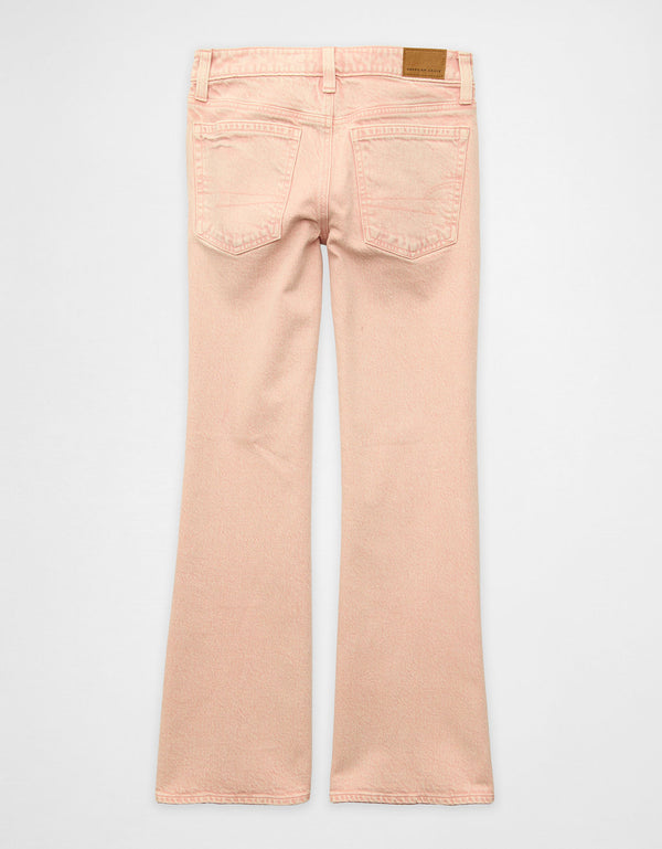 Jean acampanado de talle bajo Ae Stretch - Rosa